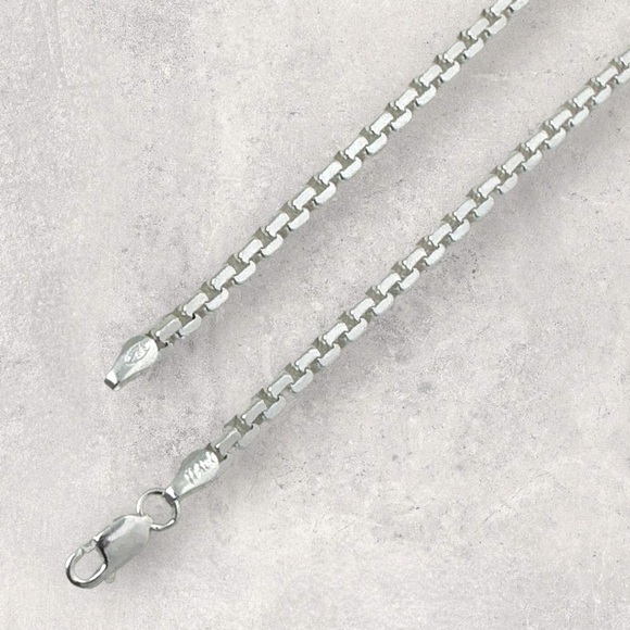 925 ITALY Sterling Silver Diamond Cut 2.75mm Box Chain Men's Bracelet - Picture 2 of 4